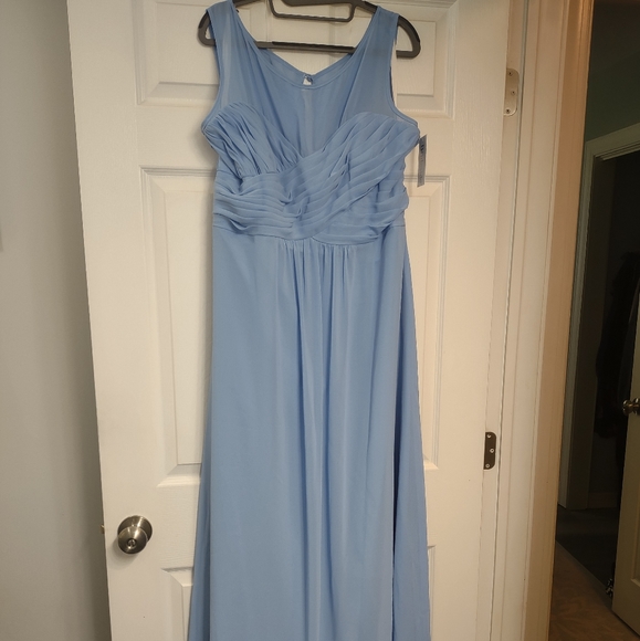 Brideside Bridesmaid Dress NWT size 20 unaltered Monica Sky Blue - Picture 1 of 7